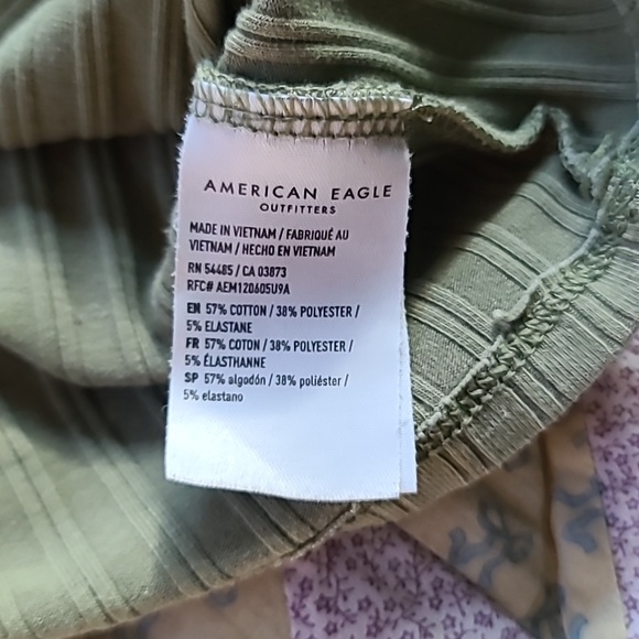 One-Shoulder Ribbed Olive Tank Top - Picture 3 of 4